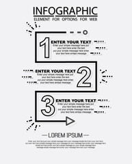 Infographic of three simple style options in black and white eighth edition