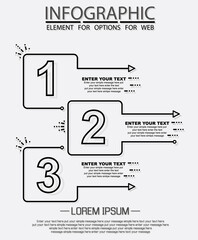 Infographic of three simple style options in black and white tenth edition