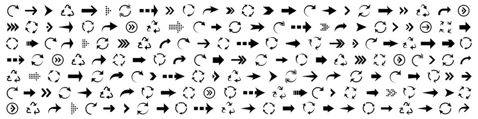 Big set of black arrows. Vector arrow collections