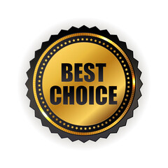 Fototapeta premium Best choice golden quality label sign. Vector illustration