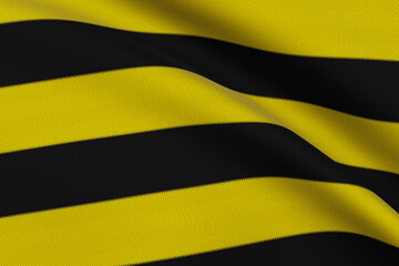 Flag of Dortmund waving on the wind. The colors of the  Dortmund Sports Club 