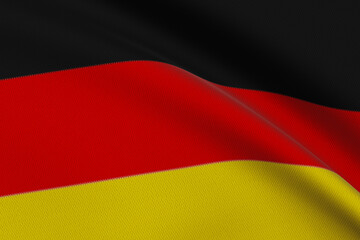 close-up of the Germany flag waving in the wind 