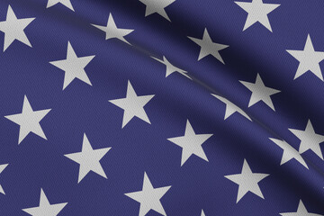 close-up of USA flag waving in the wind 
