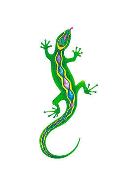 lizard with precious stones - a symbol of wealth, good luck and prosperity