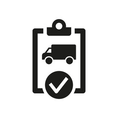 Car list icon on white background.