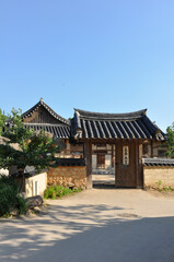 Naklejka premium Hanok in Hahoe Folk Village, Andong, South Korea