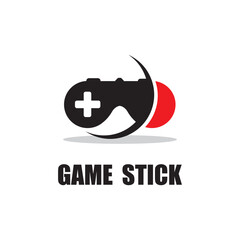 simple and cool free game stick icon vector logo