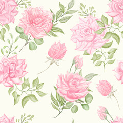 Beautiful watercolor floral seamless pattern background