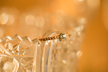 Wedding golden ring. Ring. Love photo. 