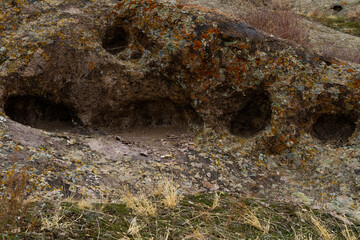 Rocky Mountains. caves in the rocky mountains. nature of central asia.