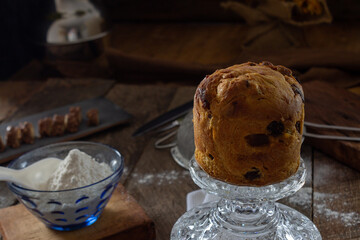 artisan cake in antique kitchen