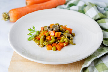 Healthy fresh vegetable stew with carrots