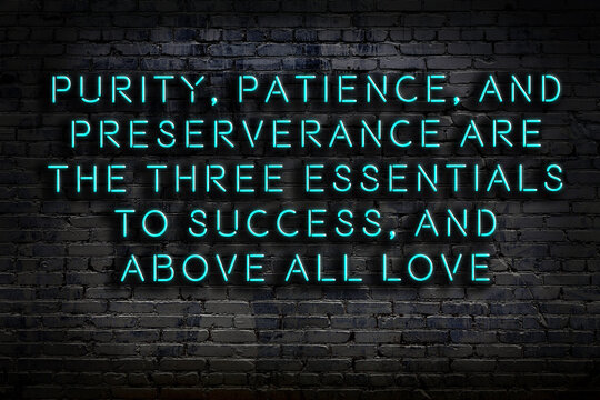 Smart and motivational quotation. Neon sign on brick wall