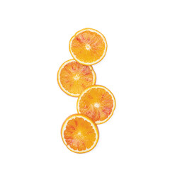 fresh various orange slices isolated on white