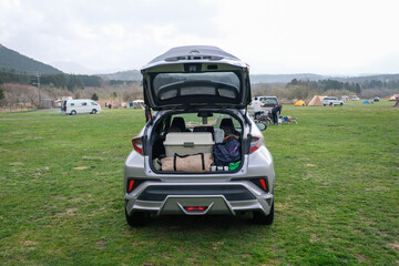 富士山の麓でオートキャンプ