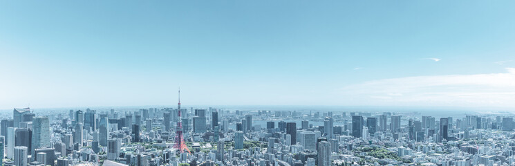 Obraz premium (東京都-風景パノラマ)東京都市風景７