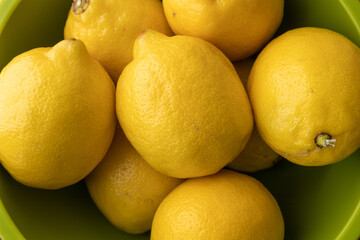 Lemons in Green Bowl