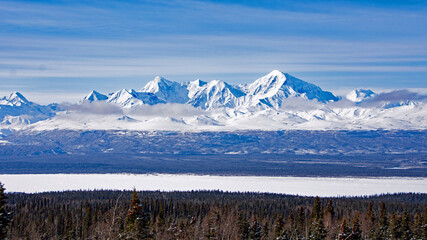 Alaska mountain range in winter