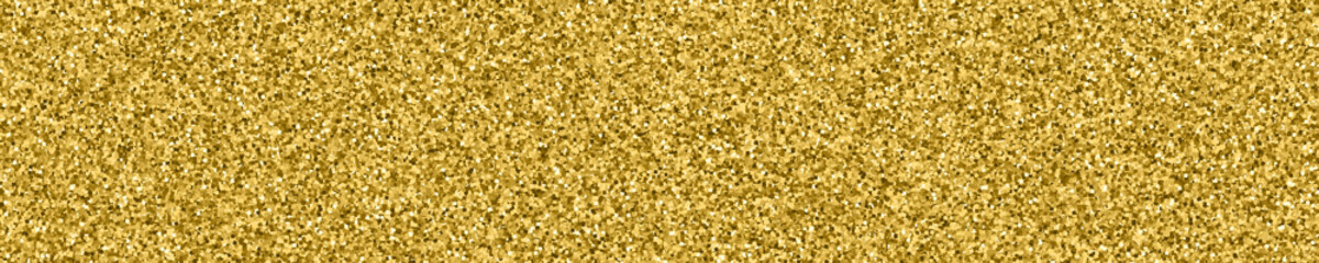 Gold Glitter Texture. Horizontal Long Banner For Site.Panoramic Celebratory Background. Golden Explosion Of Confetti. Vector Illustration, Eps 10.