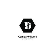 simple letter D logo concept with white background, minimalist style