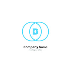 simple letter D logo concept with white background, minimalist style