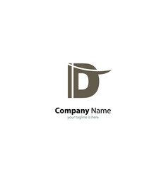 simple letter D logo concept with white background, minimalist style