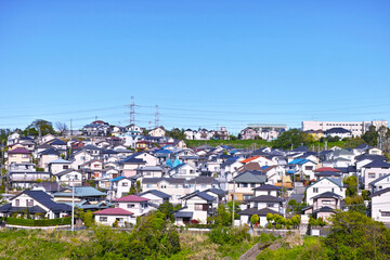 日本の郊外の閑静な住宅街
