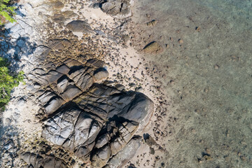 Top view of the seashore Nature texture image beautiful sea surface in summer season sunny day