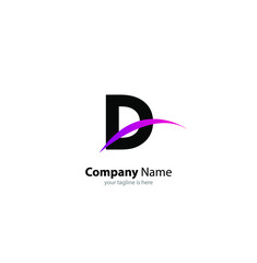 simple letter D logo concept with white background, minimalist style