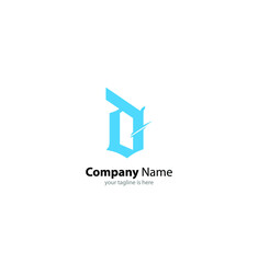 simple letter D logo concept with white background, minimalist style
