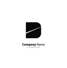 simple letter D logo concept with white background, minimalist style