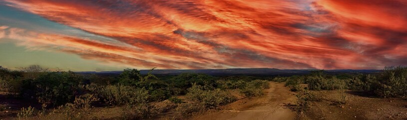 sunset over the mountains