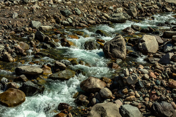 water flowing over rocks