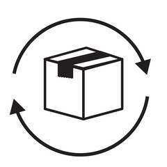 return box icon on white background. flat style. exchange of goods sign. package tracking symbol. return parcel logo.