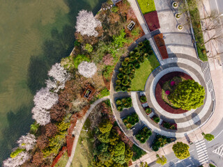 Aerial photography of Shaoxing Didang Lake Park