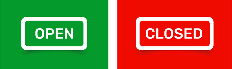 Open and closed signs vector.