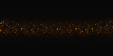 Fototapeta na wymiar Golden bokeh glitter bokeh effect black background 3d illustration
