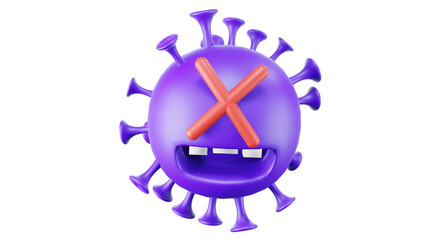 3D COVID-19 isolated white background.