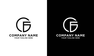 Unique modern trendy GF black color initial based icon logo logo design vector template on a black and white background.