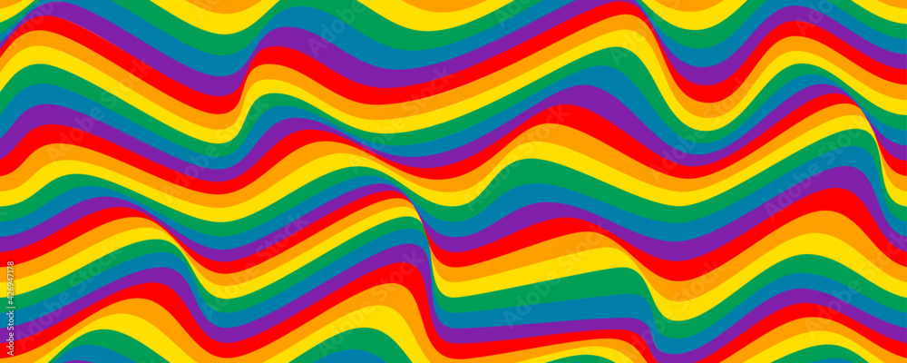 Wall mural colorful wavy lines. rainbow colors. stripe pattern. vector illustration