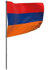 armenia flag on pole isolated