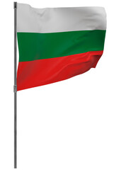 Bulgaria flag on pole isolated