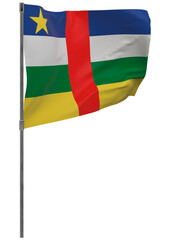 Central African Republic flag on pole isolated