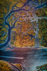 Naklejka premium Aerial View of Sunset over Intracoastal Waterway at Jacksonville Beach Florida 