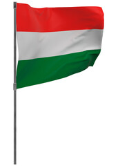 Hungary flag on pole isolated