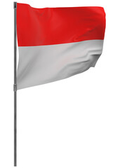 Indonesia flag on pole isolated