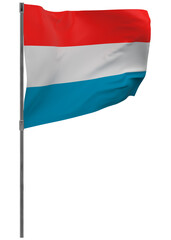 luxembourg flag on pole isolated