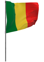 Mali flag on pole isolated