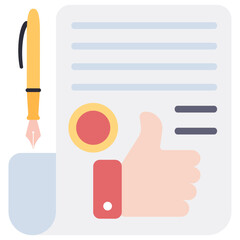 An icon design of contract, editable vector
