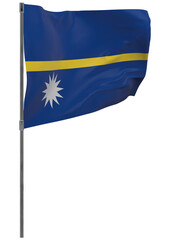 Nauru flag on pole isolated
